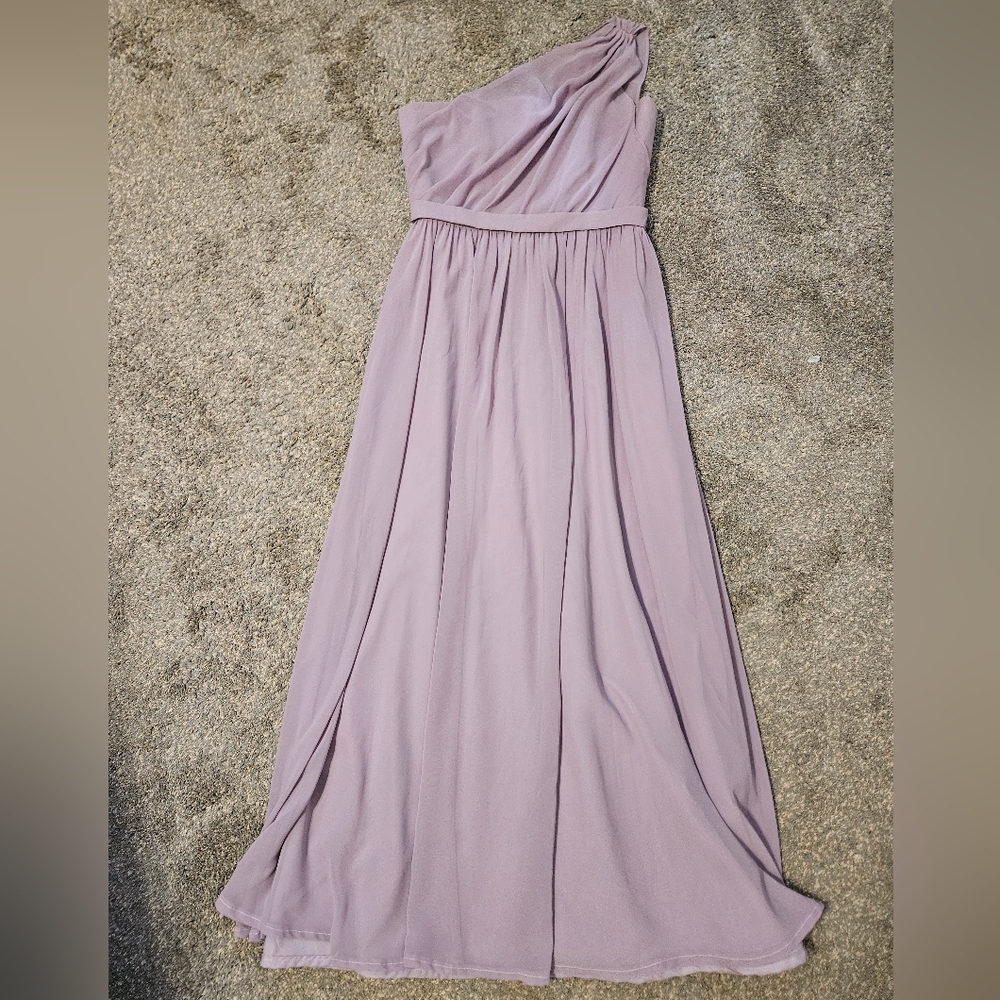 Purple Ruched One-Shoulder Gown for Weddings
